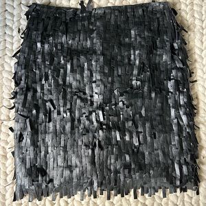 J McLaughlin size 8 Vegan Leather Fringe Skirt